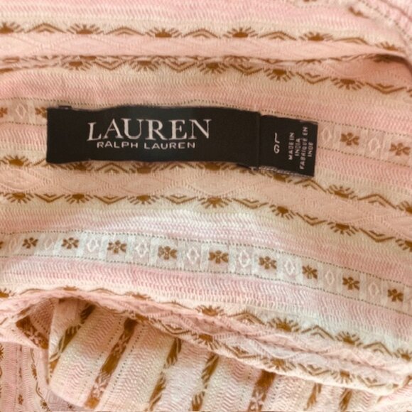 Lauren Ralph Lauren Western Floral Jacquard Cotton Long Sleeve Shirt Large - Picture 11 of 15